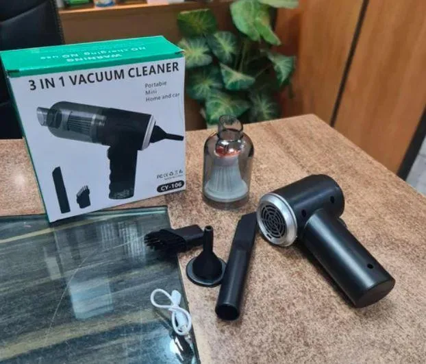 Portable 3-in-1 Vacuum Cleaner Black ABS - Image 2