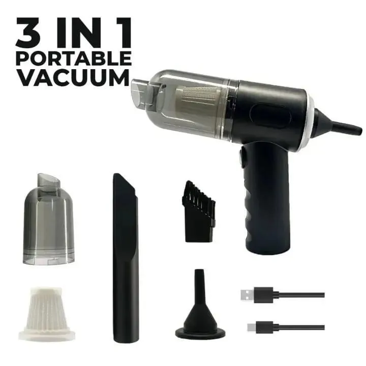Portable 3-in-1 Vacuum Cleaner Black ABS - Image 4